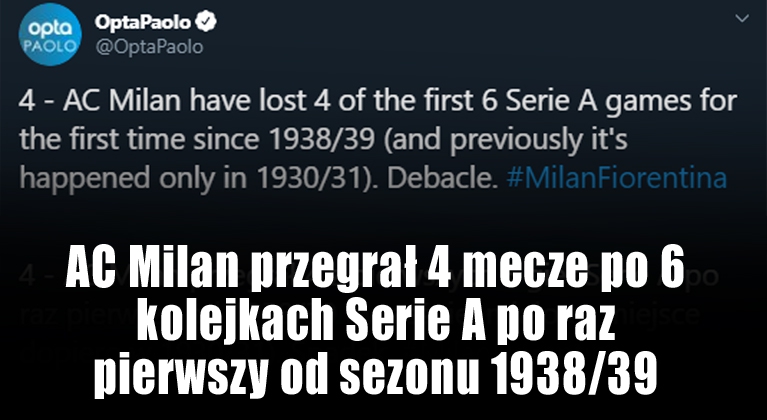 WTEDY ostatni raz Milan tak tragicznie zaczął sezon...